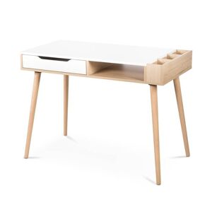 petitechambre.fr Bureau enfant blanc et hêtre Sofie   MDF et hêtre massif