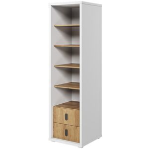 petitechambre.fr Bibliotheque MASSI blanche et chene pour chambre enfant   Panneaux Stratifies