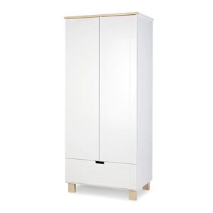 petitechambre.fr Armoire deux portes KIWO blanc et pin pour chambre bébé scandinave