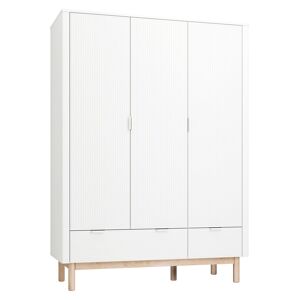 petitechambre.fr Armoire pour chambre bebe de la collection MILOO avec tiroir de rangement   Blanc   MDF