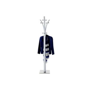 Idimex Porte-manteaux DENIS portant à vêtements sur pied avec 8 crochets, métal laqué blanc - Publicité