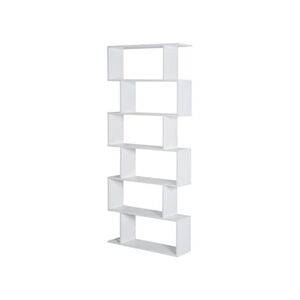 HOMCOM Bibliothèque étagère zig zag design contemporain 80L x 23l x 192H cm 6 niveaux blanc - Publicité