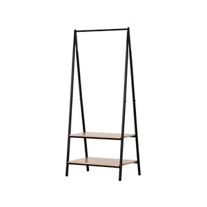 HOMCOM Portant à vêtements penderie style contemporain triangulaire dim. 64L x 43l x 149H cm 2 étagères MDF bois clair acier noir - Publicité