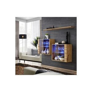 AC-Deco Commode - Switch SB III - 2 vitrines LED - 1 étagère - Bois - Publicité