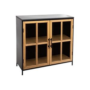 ATMOSPHERA - Buffet vitré design en métal Baris - L. 102 x H. 101 cm - Noir - Baris - Publicité