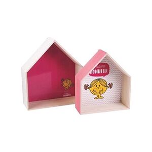 - Etagères en bois maison Monsieur Madame (Lot de 2) rose - Publicité