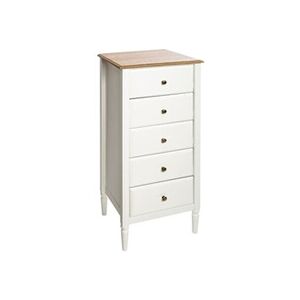 Pegane Chiffonnier avec 5 tiroirs coloris blanc - L. 48 x l. 40 x H. 108 cm -- - Publicité