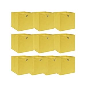 VIDAXL Boîtes de rangement 10 pcs Jaune 32x32x32 cm Tissu - Publicité