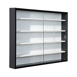 Pegane Vitrine murale pour miniature en panneaux de particules Blanc et noir, L80 x P9,5 x H60 cm -- - Publicité