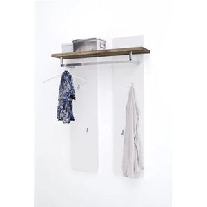 Pegane Penderie murale avec etagere coloris laque blanc mat - L91 x H135 x P25 cm -- - Publicité