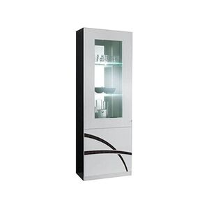 Altobuy ALYSSA - Vitrine Gauche 1 Porte Laquée Brillant Noir et Blanc - - Publicité