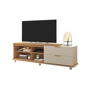 Beaux Meubles Pas Chers Meuble TV 180 cm TV 65 Pouces Chêne Ecru 5 Niches - L 180 x l 38 x H 64 cm - Publicité