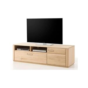 Pegane Meuble TV coloris chêne blanchi huilé - Longueur 179 x Hauteur 50 x Profondeur 51 cm - Publicité