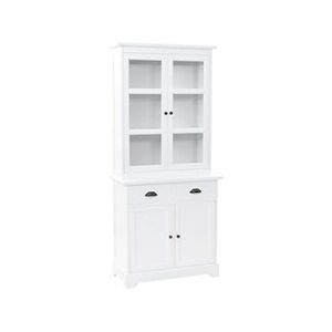 Helloshop26 Buffet bahut armoire console meuble de rangement vaisselier avec 4 portes mdf et bois de pin 180 cm - Publicité