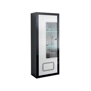 Altobuy ROBBIE - Vitrine 1 Porte Gauche Laqué Noir et Blanc - - Publicité