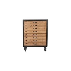 Pegane Commode en bois sapin noir avec 4 tiroirs - Largeur 67 x Hauteur 89 x Profondeur 40cm - - - Publicité