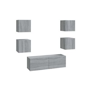 VIDAXL Ensemble de meubles TV muraux Sonoma gris Bois d'ingénierie - Publicité