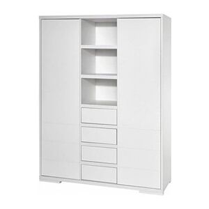 Schardt Armoire bébé 2 portes 4 tiroirs bois laqué blanc Maxx White L 139 x H 191 x P 53 cm - Publicité