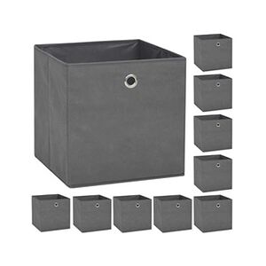 VIDAXL Boîte de rangement 10 pcs Tissu non-tissé 32x32x32 cm Gris - Publicité