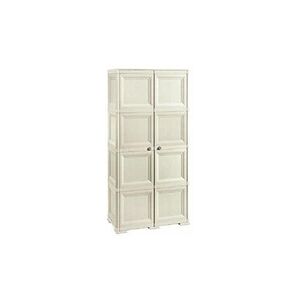 Tontarelli armoire de chambre 8085555210 armoire omnimodus 1 coté avec 4 compartiments et 1 cote penderie/rangebalai 2 portes pleines - Publicité