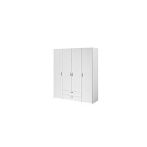 Parisot Armoire varia - décor blanc - 4 portes battantes + 2 tiroirs - l 160 x h 185 x p 51 cm - - Publicité
