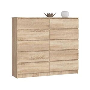 Akord Commode K140 Chêne Sonoma 138 cm 10 tiroirs façade Chêne Sonoma 138x40x121 cm - Publicité