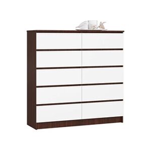 Akord Commode K120 Wengé 120 cm 10 tiroirs façade Blanche 120x40x121 cm - Publicité