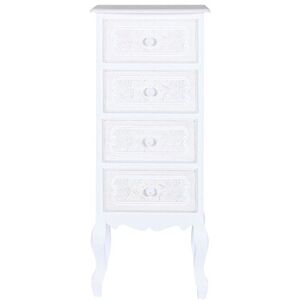 Pegane Chiffonnier en bois MDF coloris blanc - Longueur 40 x Profondeur 36 x hauteur 100 cm - - - Publicité