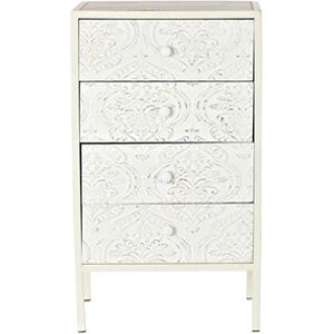 Pegane Chiffonnier, meuble de rangement en bois de sapin et MDF coloris blanc - Longueur 45 x Profondeur 34 x hauteur 78 cm - - - Publicité