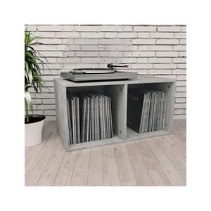 VIDAXL Boîte de rangement de vinyles Gris béton 71x34x36 cm - Publicité