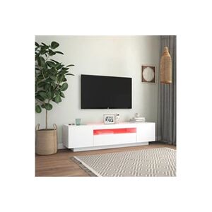 VIDAXL Meuble TV avec lumières LED blanc 160x35x40 cm - Publicité