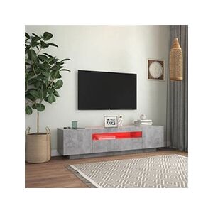 VIDAXL Meuble TV avec lumières LED gris béton 160x35x40 cm - Publicité