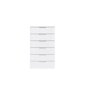 Meubletmoi Chiffonnier 117 cm 6 tiroirs blanc laqué - PURE - Publicité