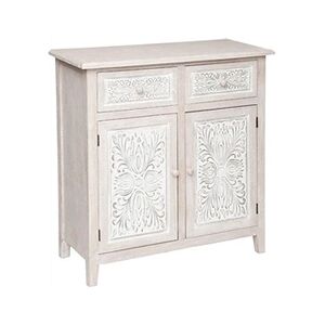 ATMOSPHERA Buffet 2 portes 2 tiroirs - Blanc - L 80 x P 34,5 x H 85 cm - Collection Terracotta sunrise - Publicité