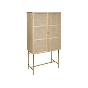 ATMOSPHERA Meuble buffet haut Rayo en cannage - Beige - L 80 x P 41,7 x H 165,3 cm - Publicité