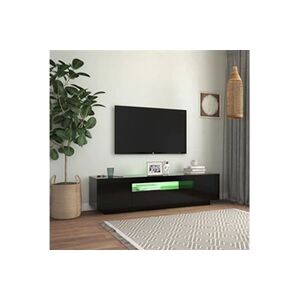 VIDAXL Meuble TV avec lumières LED noir 160x35x40 cm - Publicité