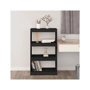 VIDAXL Bibliothèque/Séparateur de pièce Noir 60x30x103,5 cm Pin solide - Publicité