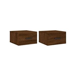 VIDAXL Tables de chevet murales 2 pcs chêne marron 35x35x20 cm - Publicité