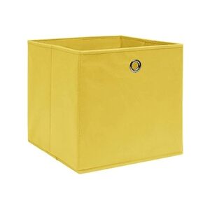 VIDAXL Boîtes de rangement 4 pcs Jaune 32x32x32 cm Tissu - Publicité