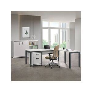 Altobuy Bureau MODIA 200cm + Extension + Caisson H64cm + 2 Meubles de Rangement - - Publicité