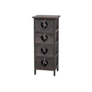 Mendler Commode Forli, armoire 4 tiroirs avec cours 70x29x25cm vintage gris-brun - Publicité