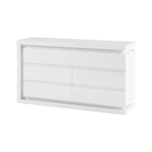 Vente-Unique.com Commode 6 tiroirs - Avec LEDs - MDF - Blanc laqué - FLARANCIA - Publicité