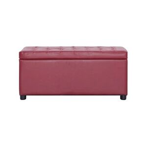 VIDAXL Pouf de rangement 87,5 cm Rouge bordeaux Similicuir - Publicité