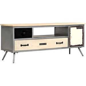 Helloshop26 Meuble télé buffet tv télévision design pratique bois de manguier massif et acier 120 cm 2502149 - Publicité