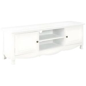 Helloshop26 Meuble télé buffet tv télévision design pratique blanc 120 cm bois 2502112 - Publicité