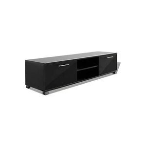 Helloshop26 Meuble télé buffet tv télévision design pratique noir brillant 120 cm 2502210 - Publicité