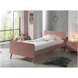 Non renseigné Chambre lit enfant 90x200 cm et chevet bois terre rose satiné Funy - Publicité