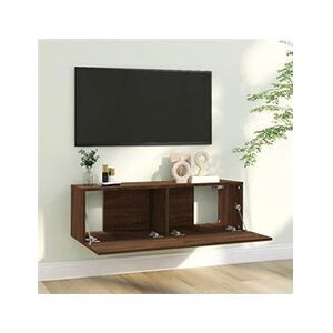 VIDAXL Armoire murale TV Chêne marron 100x30x30 cm Bois d'ingénierie - Publicité