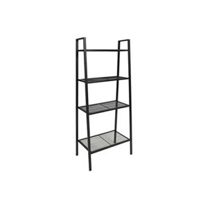 vidaXL Ladder Bookshelf 4 Levels Metal Black - Publicité