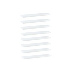 VIDAXL Panneaux bibliothèque 8pcs Blanc brillant 40x10x1,5cm Aggloméré - Publicité